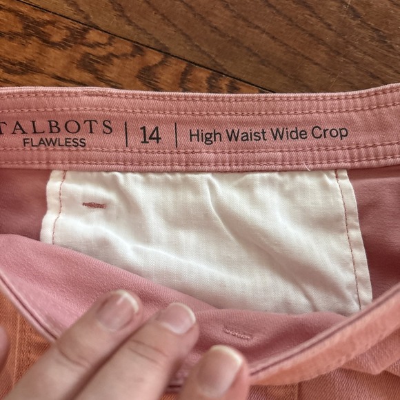 Talbots Flawless High Waist Wide Crop in Pink Size 14 - Picture 4 of 10